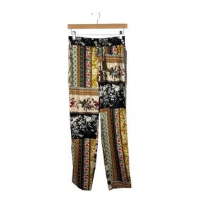 NWOT Talisman Women’s Satin Paisley Patchwork Pants in Multicolor Size S